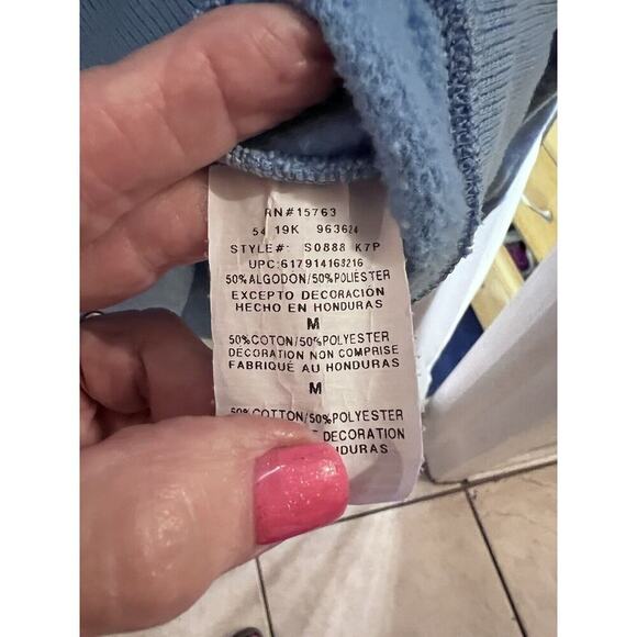 Champion Blue Sweatshirt Donut Patch Sz M - Picture 6 of 8